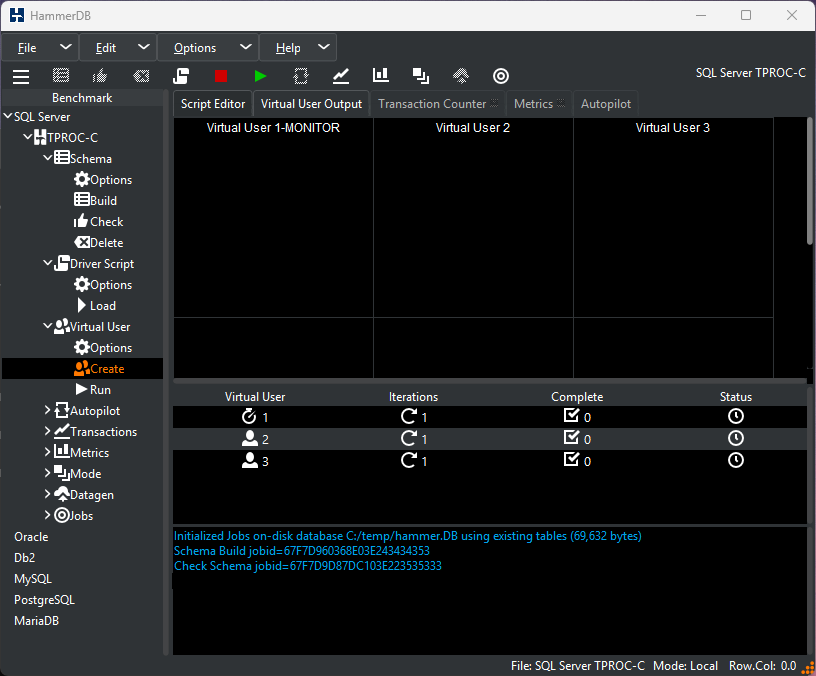 Virtual User and Monitor Created