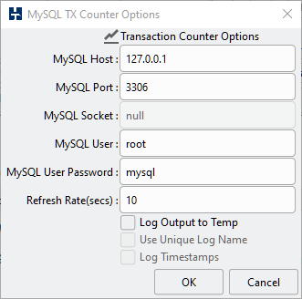 MySQL TX Counter Options