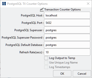 PostgreSQL TX Counter Options