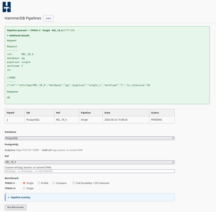 Pipeline Benchmark Options