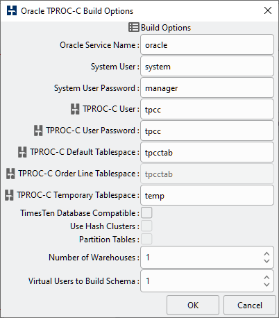Oracle Build Options