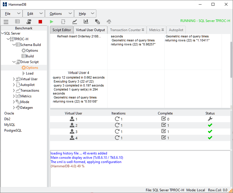 Throughput test complete