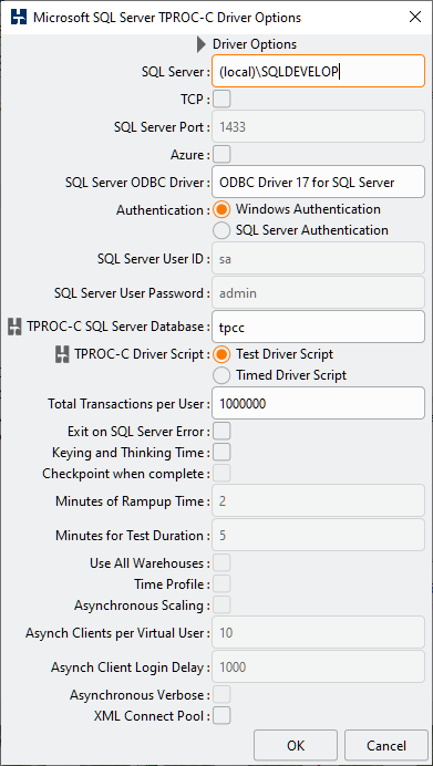 Driver Script Options