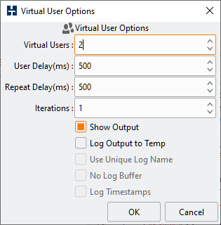 Virtual User Options