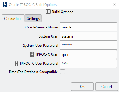 Oracle Build Options Connections