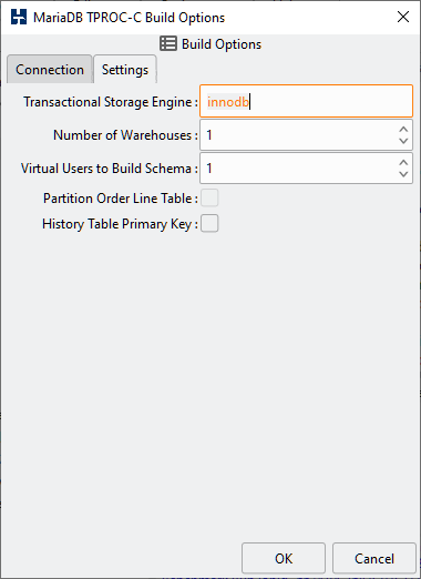 MariaDB Build Settings Options